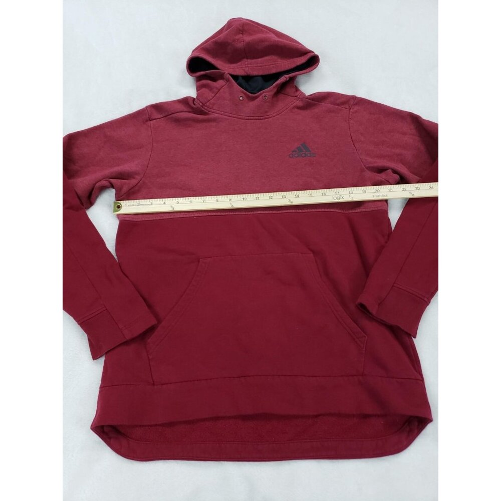 Adidas Hoodie Red M/L Adult Activewear Gym Casual Hoodie Kangaroo Pocket Warm - Picture 3 of 10